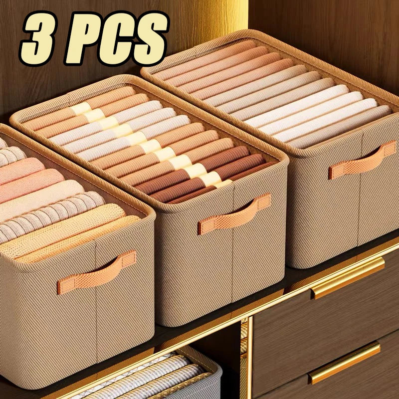 Premium Fabric Foldable Clothes Organizer – Buy 1 Get 3!