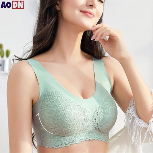 Latex 4.0 Graceful Anti-saggy Breathable Lace Large Size Bra