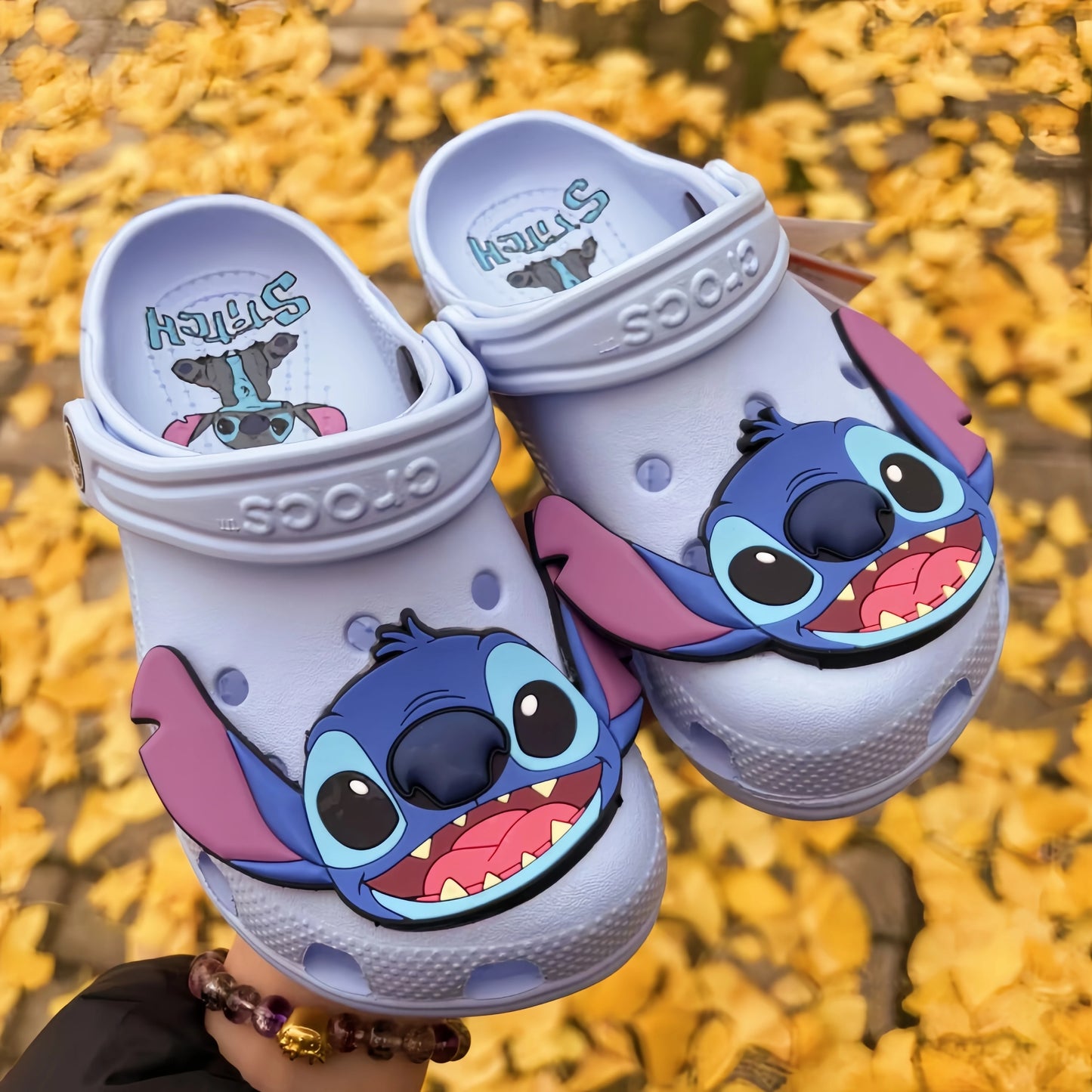New Disney Cartoon Anime Lilo & Stitch Crocs Boys Girls Adult Casual Beach Non-Slip Breathable Fashion Latest Beach Shoes Gift