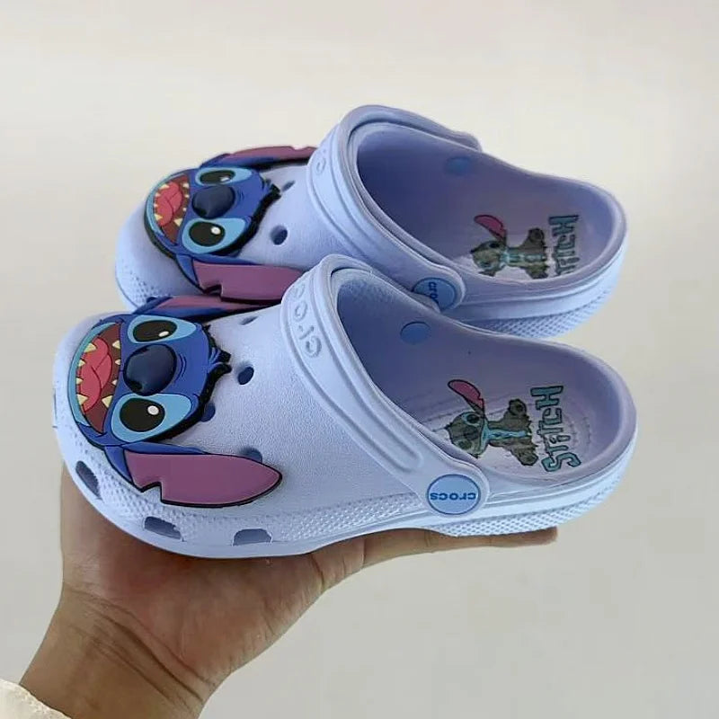 New Disney Cartoon Anime Lilo & Stitch Crocs Boys Girls Adult Casual Beach Non-Slip Breathable Fashion Latest Beach Shoes Gift