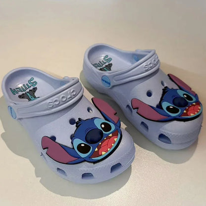 New Disney Cartoon Anime Lilo & Stitch Crocs Boys Girls Adult Casual Beach Non-Slip Breathable Fashion Latest Beach Shoes Gift