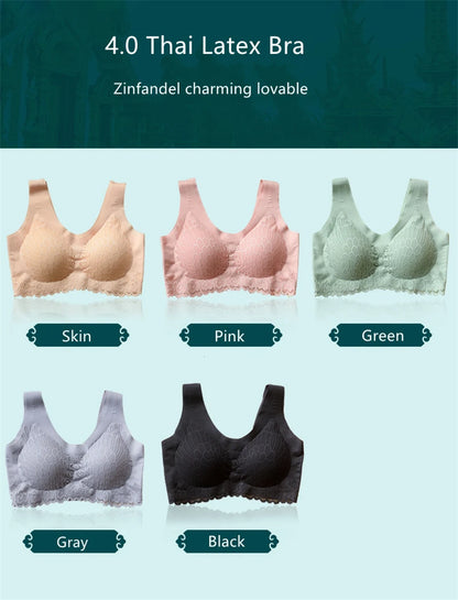 Latex 4.0 Graceful Anti-saggy Breathable Lace Large Size Bra