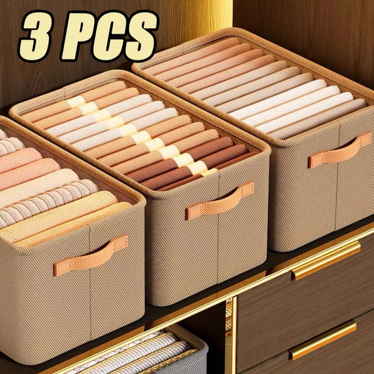 Premium Fabric Foldable Clothes Organizer – Buy 1 Get 3!