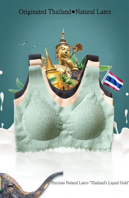 Latex 4.0 Graceful Anti-saggy Breathable Lace Large Size Bra