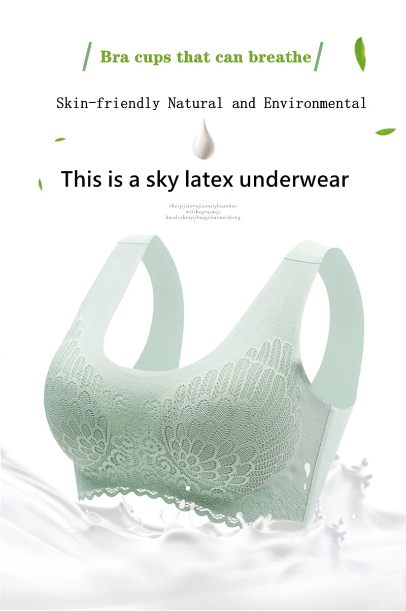 Latex 4.0 Graceful Anti-saggy Breathable Lace Large Size Bra