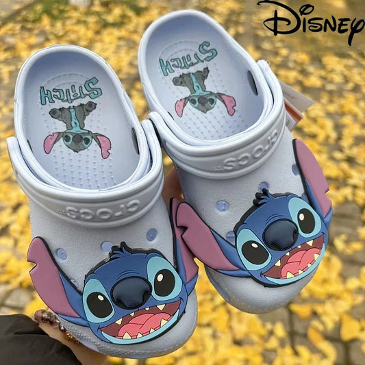 New Disney Cartoon Anime Lilo & Stitch Crocs Boys Girls Adult Casual Beach Non-Slip Breathable Fashion Latest Beach Shoes Gift