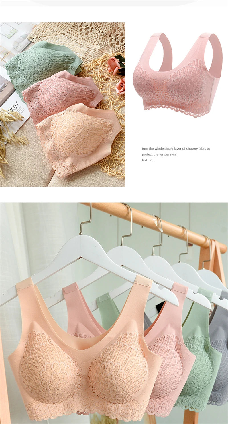Latex 4.0 Graceful Anti-saggy Breathable Lace Large Size Bra
