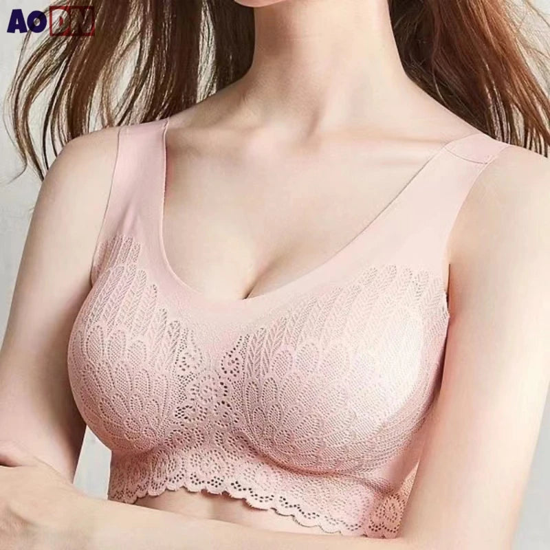 Latex 4.0 Graceful Anti-saggy Breathable Lace Large Size Bra