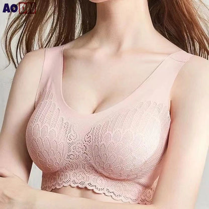 Latex 4.0 Graceful Anti-saggy Breathable Lace Large Size Bra