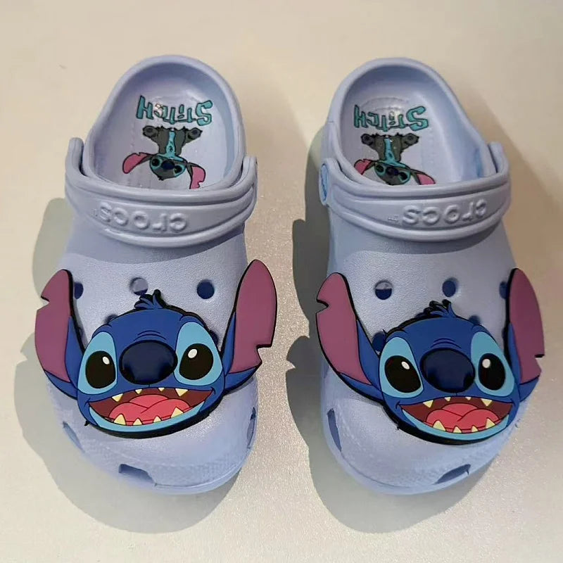 New Disney Cartoon Anime Lilo & Stitch Crocs Boys Girls Adult Casual Beach Non-Slip Breathable Fashion Latest Beach Shoes Gift