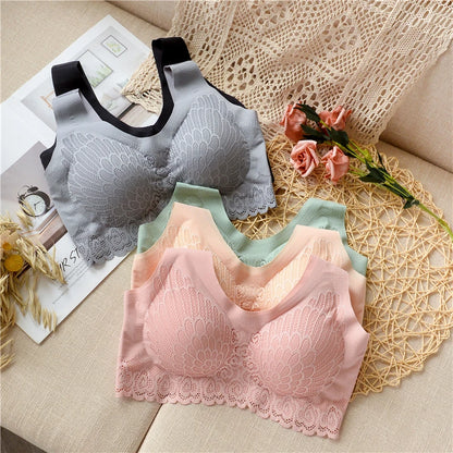 Latex 4.0 Graceful Anti-saggy Breathable Lace Large Size Bra