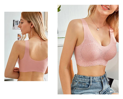 Latex 4.0 Graceful Anti-saggy Breathable Lace Large Size Bra