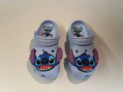 New Disney Cartoon Anime Lilo & Stitch Crocs Boys Girls Adult Casual Beach Non-Slip Breathable Fashion Latest Beach Shoes Gift