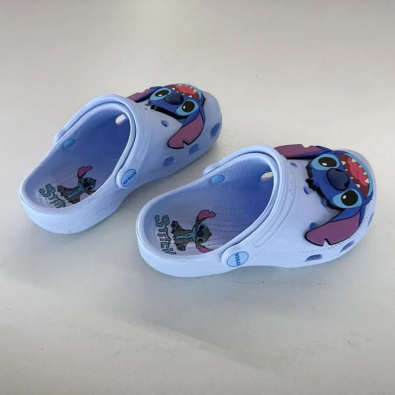 New Disney Cartoon Anime Lilo & Stitch Crocs Boys Girls Adult Casual Beach Non-Slip Breathable Fashion Latest Beach Shoes Gift
