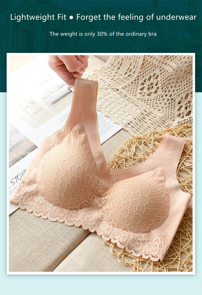 Latex 4.0 Graceful Anti-saggy Breathable Lace Large Size Bra