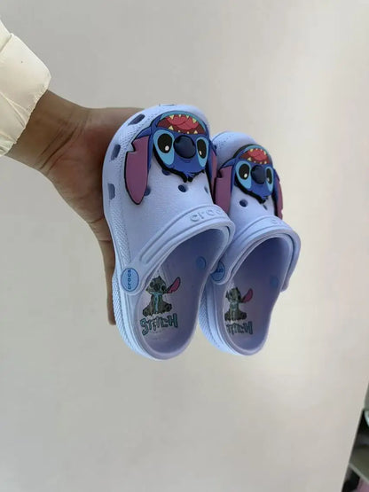 New Disney Cartoon Anime Lilo & Stitch Crocs Boys Girls Adult Casual Beach Non-Slip Breathable Fashion Latest Beach Shoes Gift
