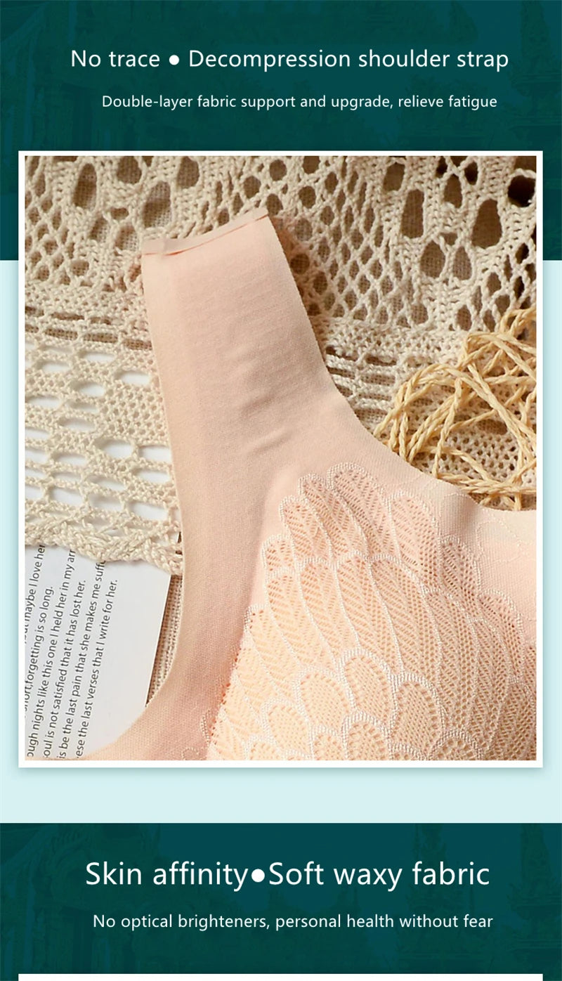 Latex 4.0 Graceful Anti-saggy Breathable Lace Large Size Bra