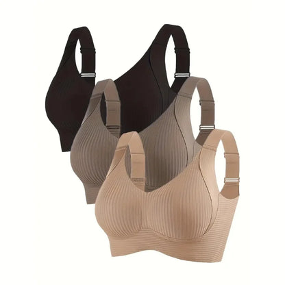 🔥Buy 1 Get 3 Packs - Women's Ribbed Push Up Adjustable Wireless Bra