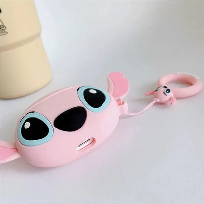 For AirPods 4 3 2 1 Pro Pro2 Earphone Case 3D Stitch Couple Cartoon Silicone Protective Headphone Box With Pendant Cover