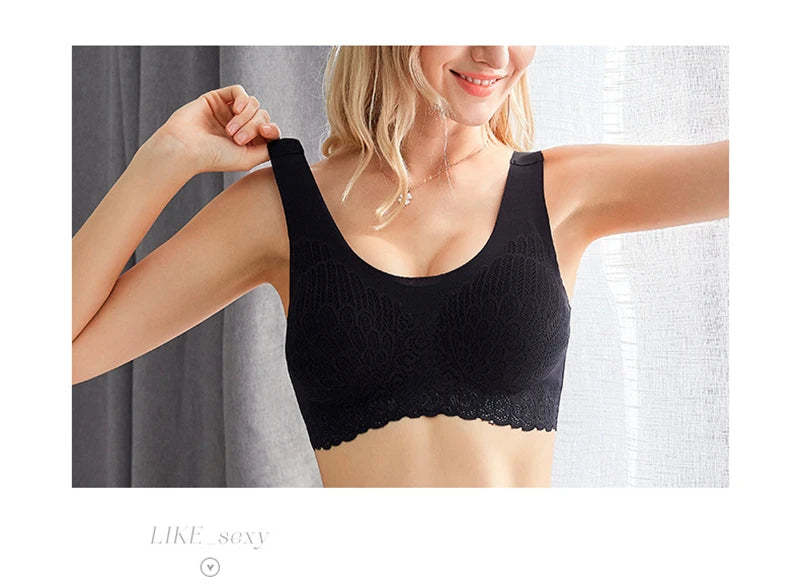 Latex 4.0 Graceful Anti-saggy Breathable Lace Large Size Bra