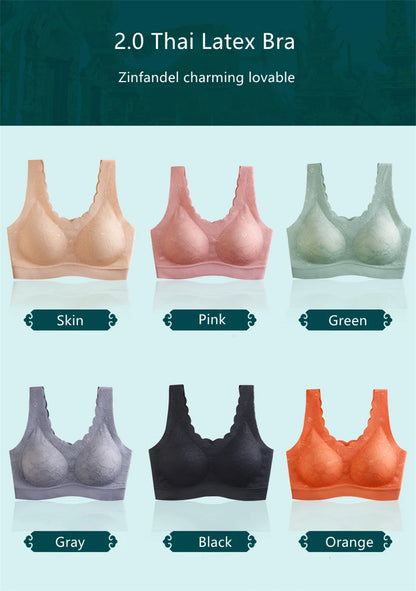 Latex 4.0 Graceful Anti-saggy Breathable Lace Large Size Bra