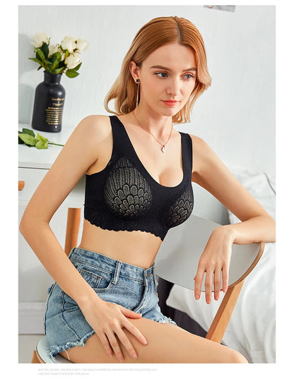 Latex 4.0 Graceful Anti-saggy Breathable Lace Large Size Bra