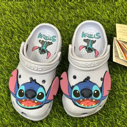 New Disney Cartoon Anime Lilo & Stitch Crocs Boys Girls Adult Casual Beach Non-Slip Breathable Fashion Latest Beach Shoes Gift